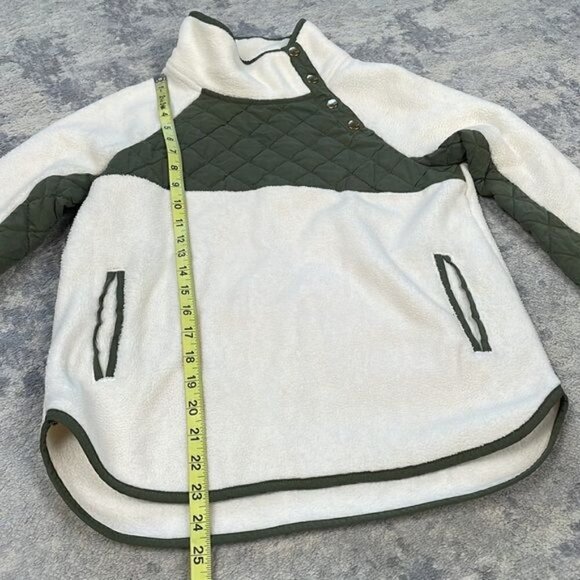 Abercrombie & Fitch Asymmetrical Snap Up Quilted Fleece Sweatshirt Size XS - Picture 6 of 11